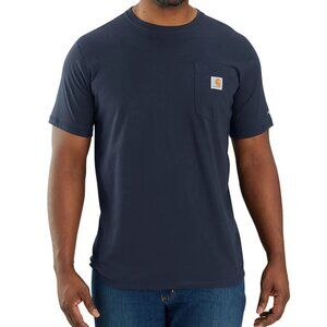 Carhartt Force Relaxed Fit Cotton Short Sleeve Pocket T-Shirt Navy Blue XL EUC